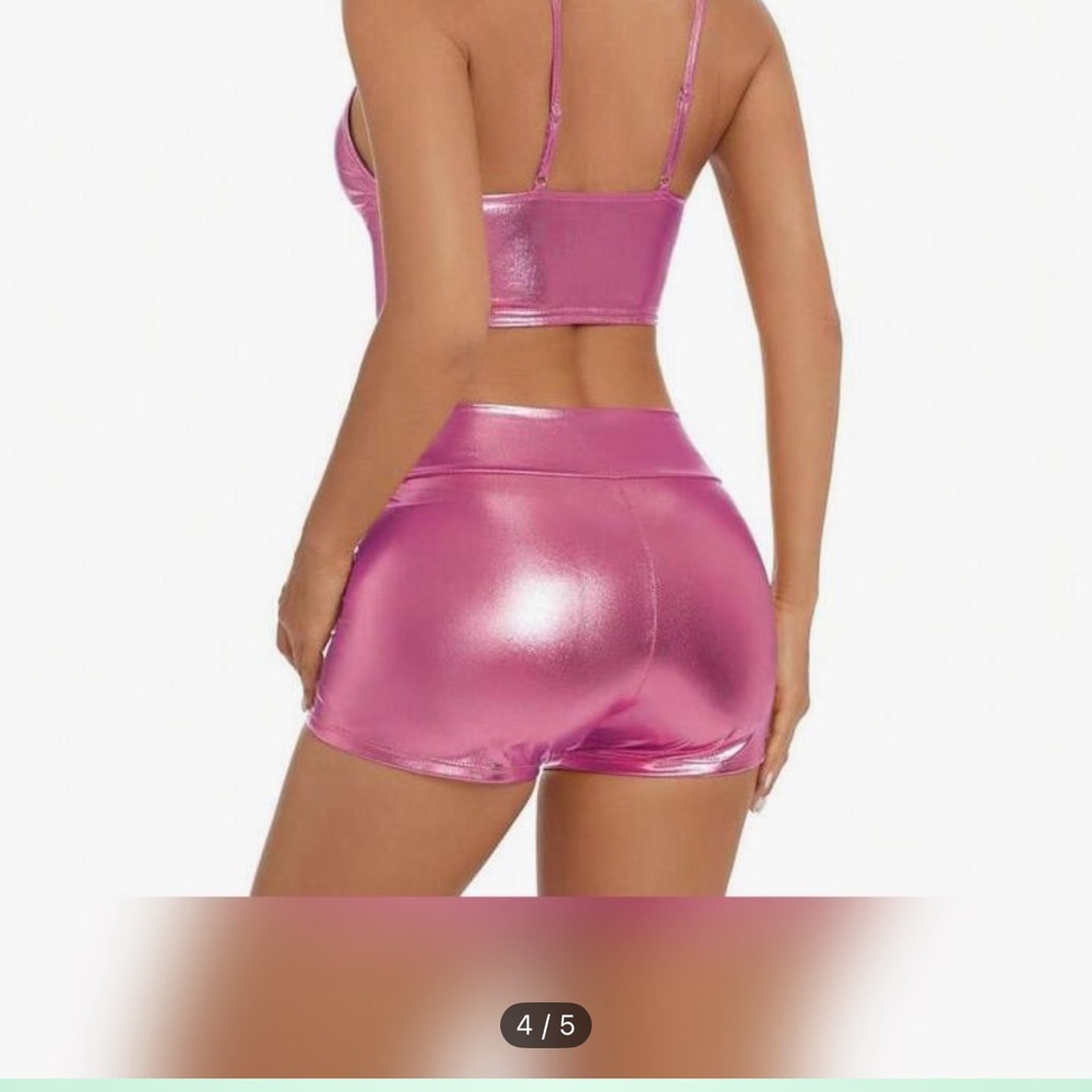 Shiny Pink Two-Piece Set